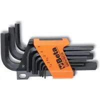 Beta 9-delige set haakse inbussleutels gebruneerd (art. 96N) met support 96N/SC9 - 000960644