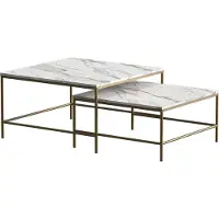 Vicco Ramio Salontafel set – 80 x 80 cm 2 delen Wit/Goud