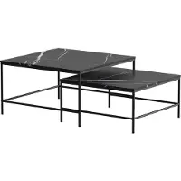 Vicco Ramio Salontafel set – 80 x 80 cm 2 delen Zwart marmer
