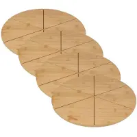 Fackelmann Set van 4 Pizzaplanken met snijgroeven, Ø 32 cm