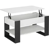 Vicco Lifto Salontafel – 92 x 51 cm met liftfunctie Wit/antraciet