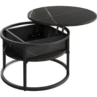 Vicco Marlo Salontafel – 57 x 57 cm Zwart/marmer-wit