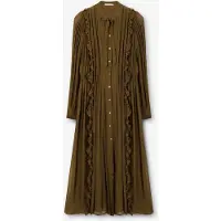 Sissy-Boy Donkergroene maxi jurk met ruffles | Maat: M