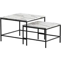 Vicco Ramio Salontafel set – 60 x 60 cm 2 delen Wit/zwart