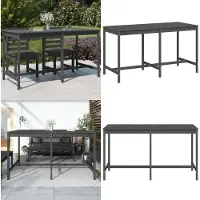 vidaXL Tuintafel Grijs 203,5x90x110 cm Massief hout, grenen - Tuintafel - Tuintafels - Buitenmeubel - Terrastafel