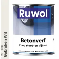 Ruwol Betonverf Gebroken Wit (RAL 9010) 750 ml