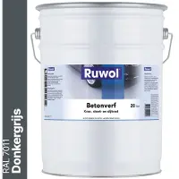 Ruwol Betonverf Donkergrijs (RAL 7011) 20 liter