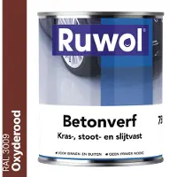 Ruwol Betonverf Oxyderood (RAL 3009) 750 ml