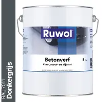 Ruwol Betonverf Donkergrijs (RAL 7011) 5 liter