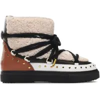 INUIKII Dames Laarzen Curly Rock - Cognac - Maat 39