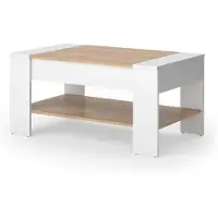 Vicco August Salontafel – 99.6 x 58.8 cm met lade Eik wit/goud