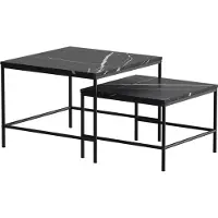 Vicco Ramio Salontafel set – 60 x 60 cm 2 delen Zwart marmer