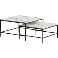 Vicco Ramio Salontafel set – 80 x 80 cm 2 delen Wit/zwart