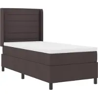 vidaXL LED Box Spring Bed met matras Donkerbruin 90 x 190 cm Stof