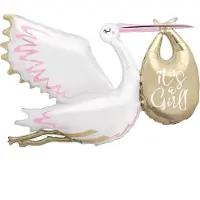 Haza Folieballon Ooievaar MEGA It's a Girl
