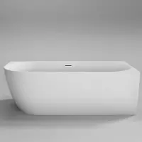 Sanisense Pluto half vrijstaand bad rechts 180x80 cm mat wit