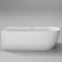 Sanisense Pluto half vrijstaand bad links 180x80 cm mat wit