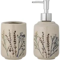 Bloomingville Bea Zeepautomaat Set, Natuur, Steengoed