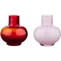 Marimekko Mini Vaas 2 Stuks - Vazen Glas Pink - 074618-333