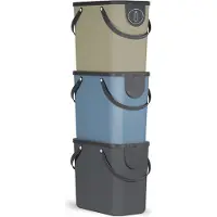 Rotho Albula afvalscheiders - set van 3 - 25L - zwart/blauw/cappuccino