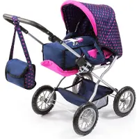 Bayer - Combi Poppenwagen Grande Mega Set - Blauw met eenhoorn