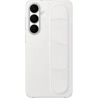 Samsung Coque en silicone avec lanière et fonction Stand Blanc pour Galaxy S25 FE