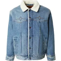 Levi's Tussenjas 'Western Sherpa Trucker' blauw denim / natuurwit