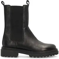 Manfield Zwarte leren chelsea boots | Maat 40