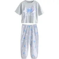 Next Nachtkledij 'Disney Lilo and Stitch' royal blue/koningsblauw / lichtblauw / lichtgrijs / wit