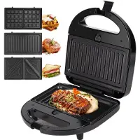Aigostar Rubik 30jvu - Tosti-ijzer - Contactgrill - Wafelijzers - 3 In 1