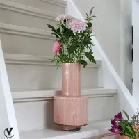Vase the World Vaas Volta | Roze - Pink | Mondgeblazen glas | Ø19 x H36 cm