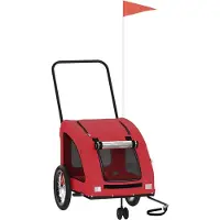 vidaXL Hondenfietstrailer oxford stof en ijzer rood