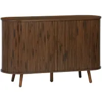 Sweeek Scandinavisch dressoir met 2 schuifdeuren 120cm Walnoot