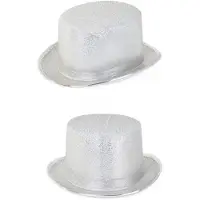 Partyxplosion Hoge hoed zilver lurex (zilver)