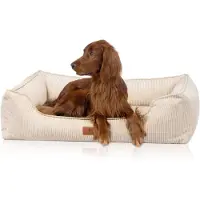 Knuffelwuff orthopedisch hondenbed van ribfluweel met handgeweven uiterlijk Nunavut XL 105 x 75cm