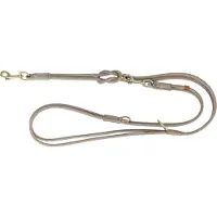 Trixie - Hondenriem Pure - Verstelbaar - Rond Gestikt - Leer - Lichtgrijs - 200X1 cm