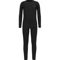 Odlo - Set Long Merino 200 Kids Black voor Unisex van Wol - Kindermaat 140 cm - Zwart