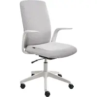 Beliani CAPTAIN - Bureaustoel - Lichtgrijs - Polyester