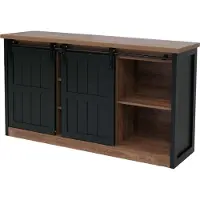 MCW Sideboard -K75, hoog dressoir met schuifdeuren, 7 vakken, houtlook, industrieel metaal, 84x150x40 cm ~ bruin-zwart