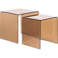Beliani KENDALL - Salontafel set - Transparant - Veiligheidsglas