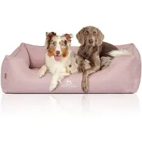Knuffelwuff orthopedisch hondenbed Luisa van velours met fijn handgeweven karakter Sunshine Edition XXL 120 x 85cm roze