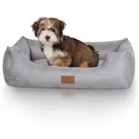 Knuffelwuff Hondenbed Dreamline van velours M-L 85 x 63cm grijs