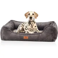 Knuffelwuff orthopedisch hondenbed Sedona van knuffelzachte ribcord XXL Grijs