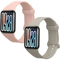 Kwmobile 2x horlogebandjes geschikt voor Xiaomi Smart Band 8 Pro / Smart Band 9 Pro bandje - Smartwatch bandjes van TPU - Activity tracker horloge band in grijs / oudroze