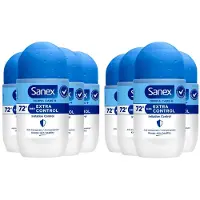 Sanex Deo Roller Dermo Extra Control - 8 x 50 ml - Anti Irritatie - 72H Formule - Anti Perspirant