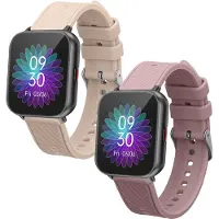 Kwmobile 2x horlogebandjes geschikt voor Ruimen H1 / D1 bandje - Smartwatch bandjes van TPU - Activity tracker horloge band in lavendel / oudroze