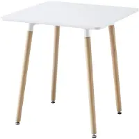 Sweeek - Vierkante eettafel mdf en beukenhout - hedvig
