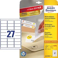 Avery L4737REV-25 etiket Afgeronde rechthoek Verwijderbaar Wit 810 stuk(s)