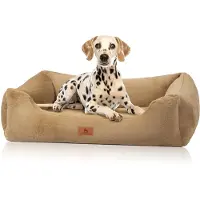 Knuffelwuff orthopedisch hondenbed met zacht konijnenbont-imitatie Schnuffelupagus XXL Bruin