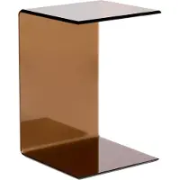 Beliani LOURDES - Bijzettafel - Bruin - Veiligheidsglas